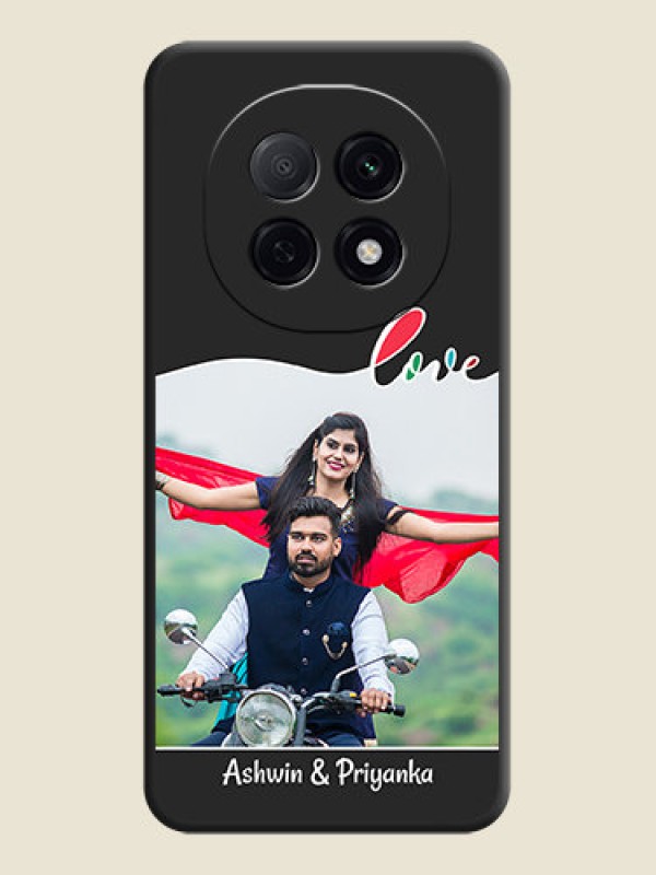 Custom Fall in Love Pattern with Picture on Photo On Space Black Custom Soft Matte Mobile Back Cover - Oppo F29 5G