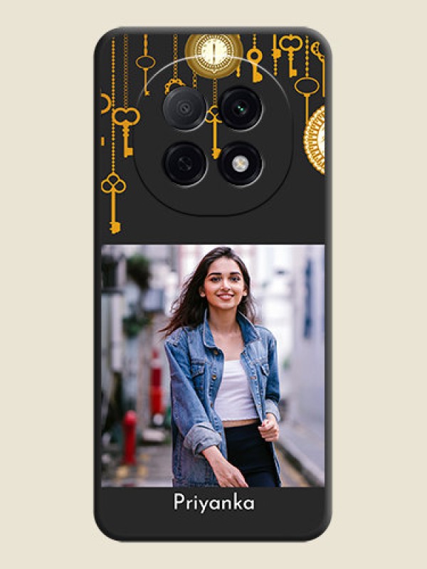 Custom Decorative Design with Text On Space Black Custom Soft Matte Mobile Back Cover - Oppo F29 5G