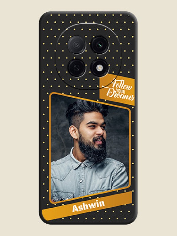 Custom Follow Your Dreams with White Dots On Space Black Custom Soft Matte Mobile Back Cover - Oppo F29 5G