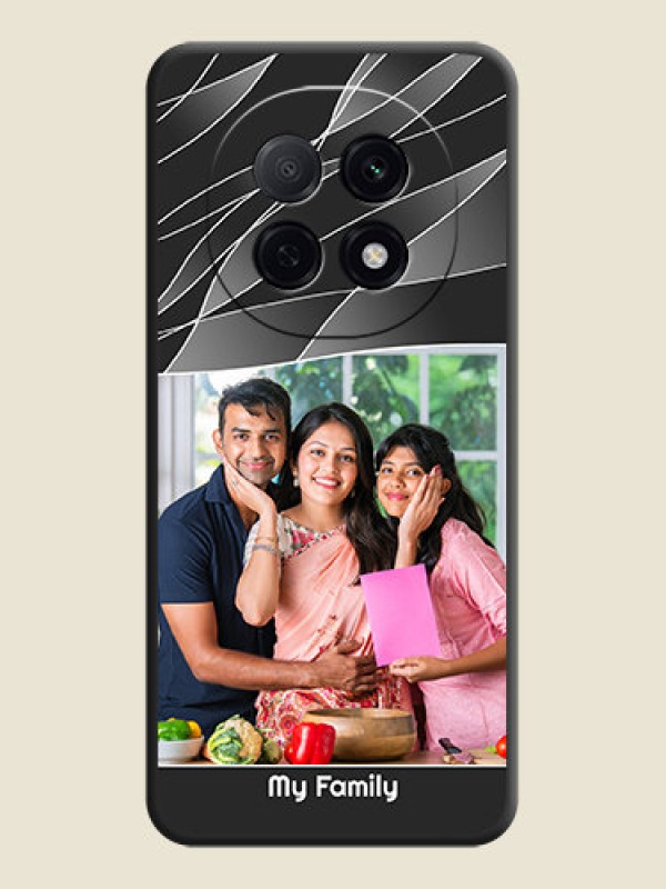 Custom Mixed Wave Lines on Photo On Space Black Custom Soft Matte Mobile Back Cover - Oppo F29 5G