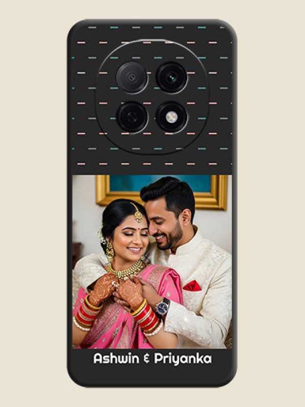 Custom Line Pattern Design with Text On Space Black Custom Soft Matte Mobile Back Cover - Oppo F29 5G