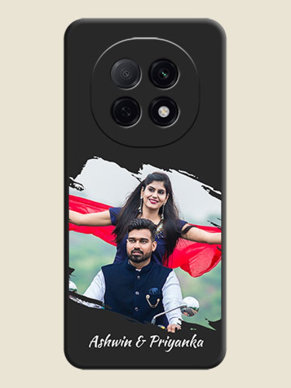 Custom Grunge Brush Strokes on Photo On Space Black Custom Soft Matte Mobile Back Cover - Oppo F29 5G