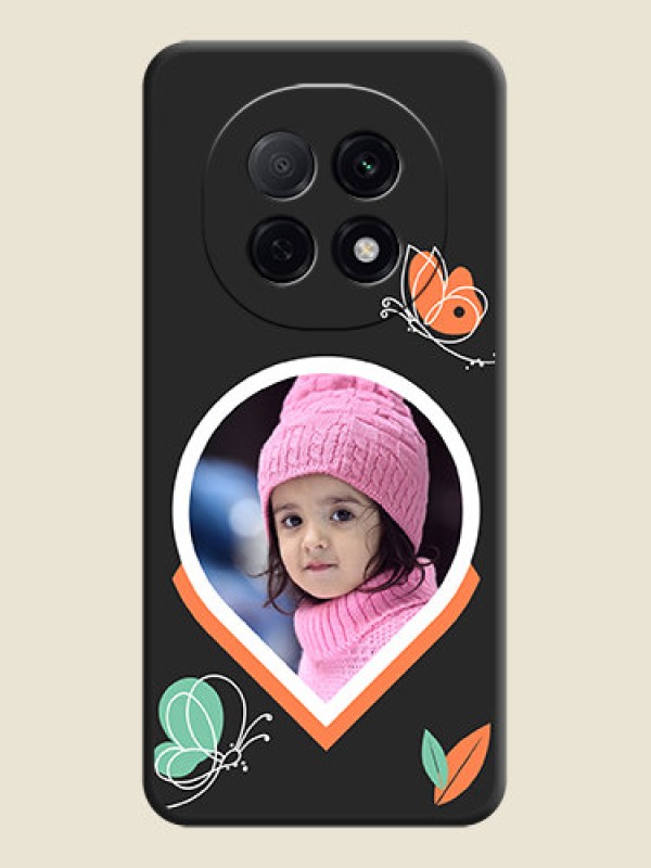 Custom Upload Pic With Simple Butterly Design On Space Black Custom Soft Matte Mobile Back Cover - Oppo F29 5G
