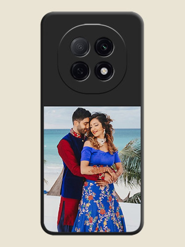 Custom Image Upload With Space Black Color On Custom Soft Matte Mobile Back Cover - Oppo F29 5G