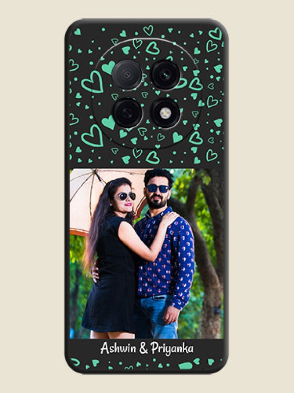 Custom Sea Green Indefinite Love Pattern on Photo On Space Black Custom Soft Matte Mobile Back Cover - Oppo F29 Pro 5G