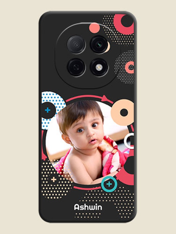 Custom Multicoloured Round Image On Space Black Custom Soft Matte Mobile Back Cover - Oppo F29 Pro 5G