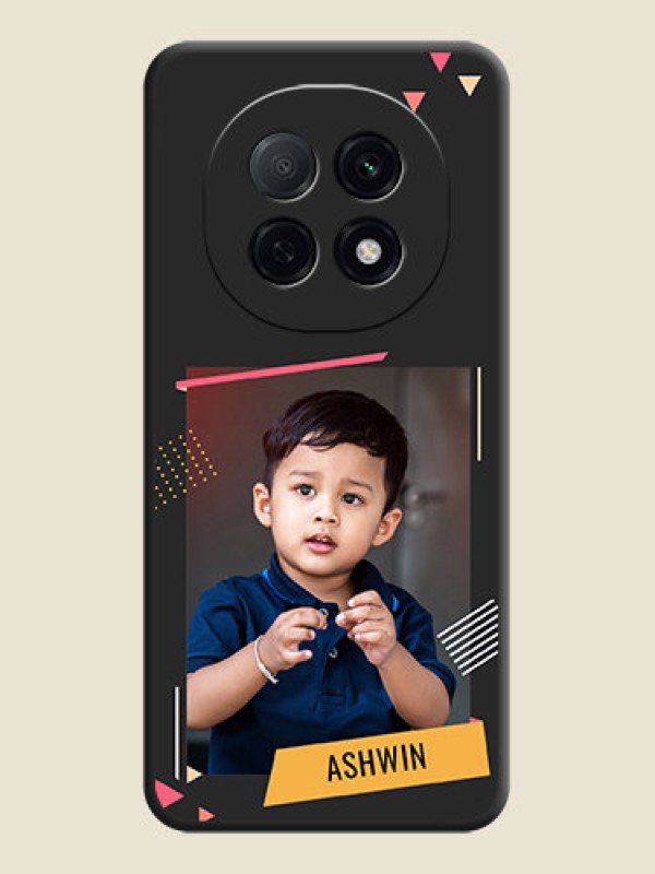 Custom Photo Frame with Triangle Small Dots on Photo On Space Black Custom Soft Matte Mobile Back Cover - Oppo F29 Pro 5G