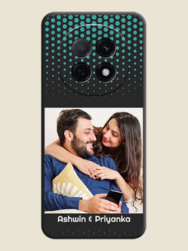 Custom Faded Dots with Grunge Photo Frame and Text On Space Black Custom Soft Matte Mobile Back Cover - Oppo F29 Pro 5G