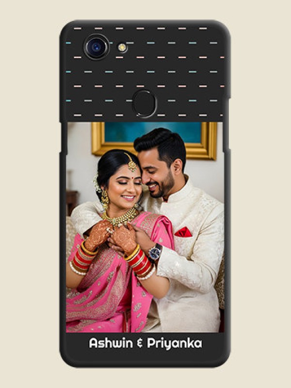 Custom Line Pattern Design with Text on Space Black Custom Soft Matte Phone Back Cover - Oppo F5 Youth