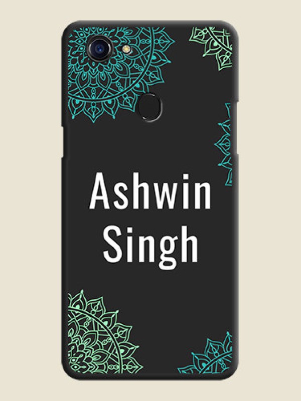 Custom Your Name with Floral Design on Space Black Custom Soft Matte Back Cover - Oppo F5 Youth