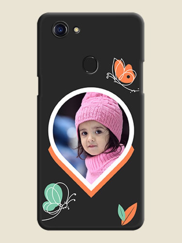 Custom Upload Pic With Simple Butterly Design On Space Black Personalized Soft Matte Phone Covers -Oppo F5 Youth