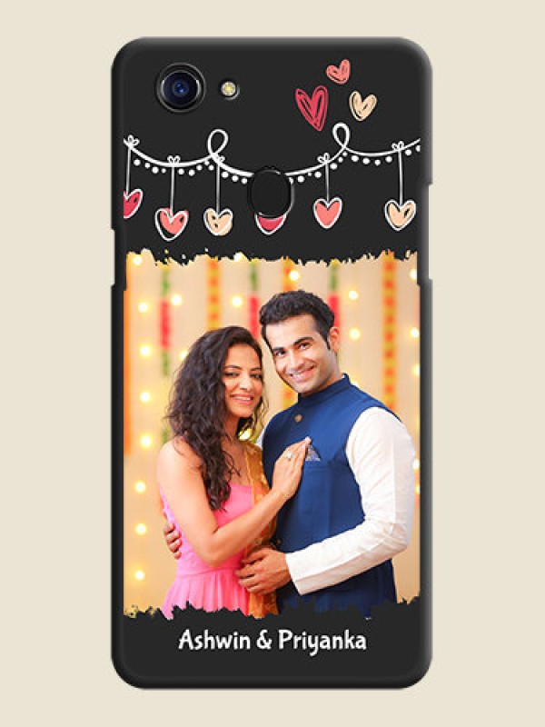Custom Pink Love Hangings with Name on Space Black Custom Soft Matte Phone Cases - Oppo F5