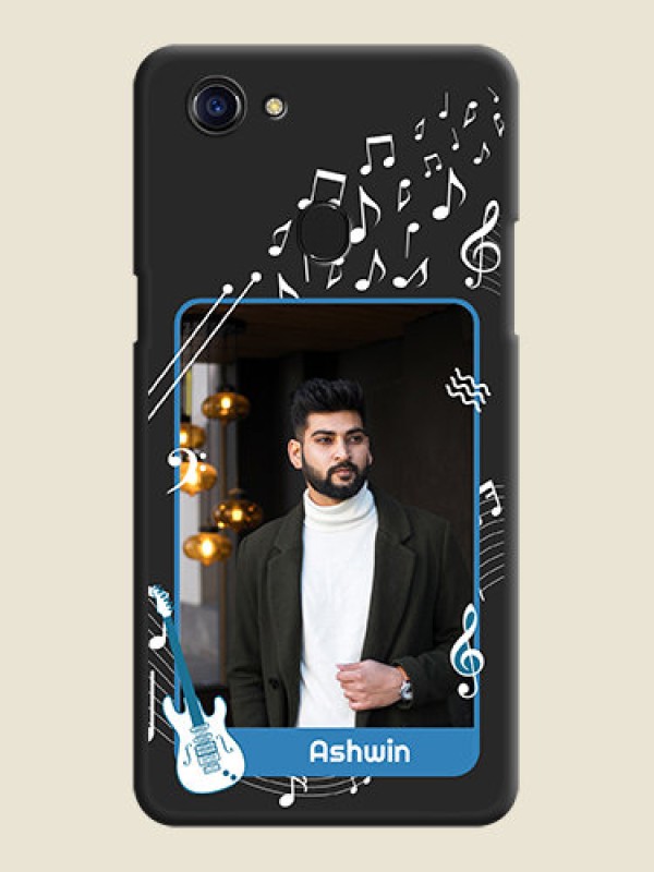 Custom Musical Theme Design with Text on Photo on Space Black Soft Matte Mobile Case - Oppo F5