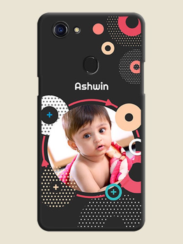Custom Multicoloured Round Image on Personalised Space Black Soft Matte Cases - Oppo F5