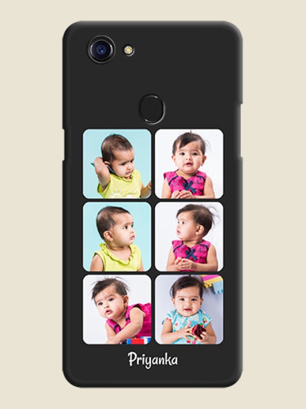 Custom Floral Art with 6 Image Holder on Photo on Space Black Soft Matte Mobile Case - Oppo F5