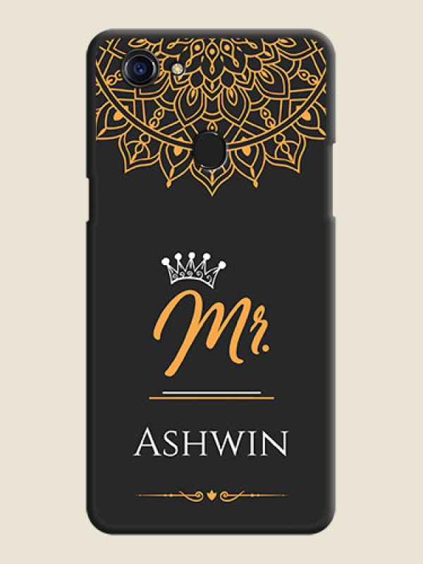 Custom Mr Name with Floral Design  on Personalised Space Black Soft Matte Cases - Oppo F5
