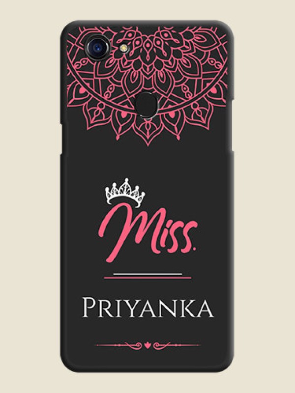Custom Mrs Name with Floral Design on Space Black Personalized Soft Matte Phone Covers - Oppo F5