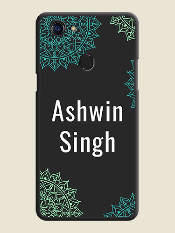 Custom Your Name with Floral Design on Space Black Custom Soft Matte Back Cover - Oppo F5