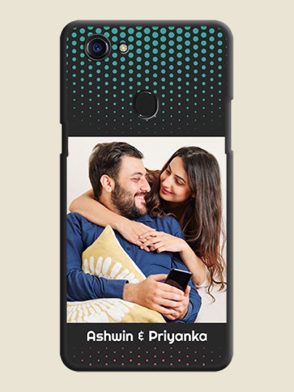 Custom Faded Dots with Grunge Photo Frame and Text on Space Black Custom Soft Matte Phone Cases - Oppo F5