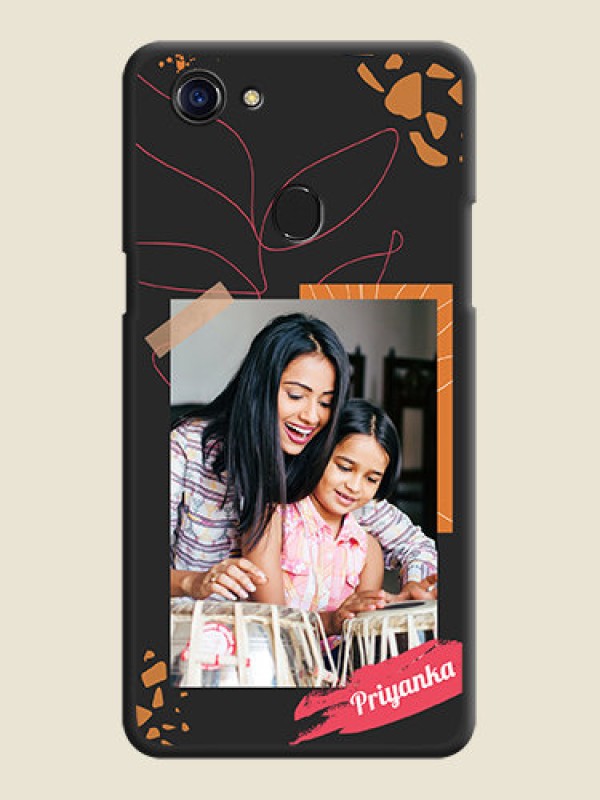 Custom Orange Photo Frame on Space Black Custom Soft Matte Phone Back Cover - Oppo F5