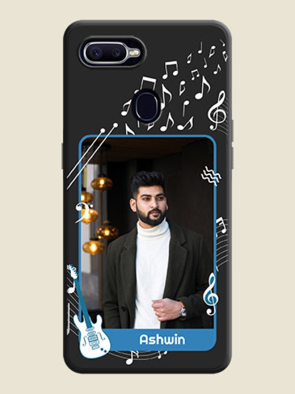 Custom Musical Theme Design with Text - Photo on Space Black Soft Matte Mobile Case - Oppo F9 Pro