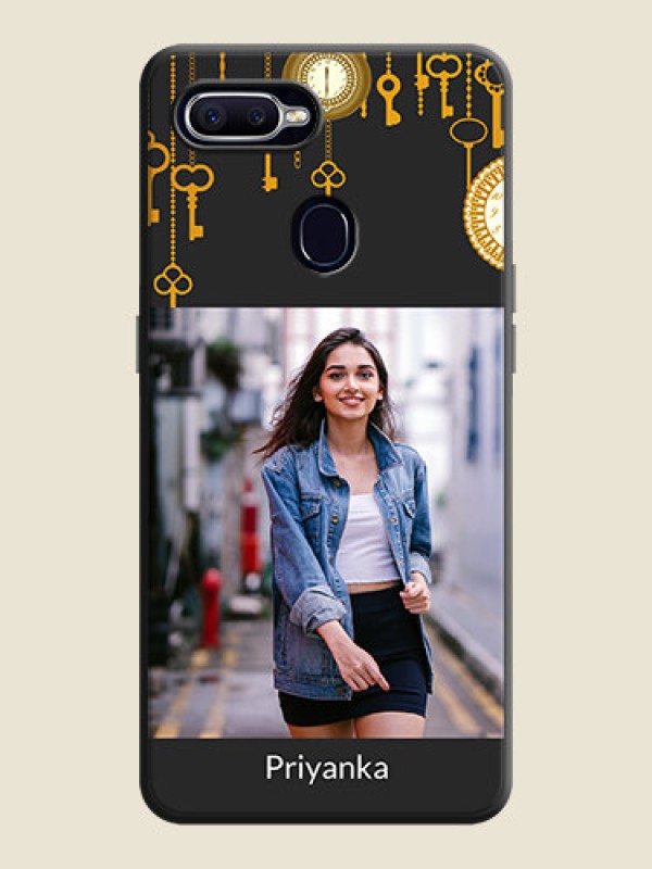 Custom Decorative Design with Text on Space Black Custom Soft Matte Back Cover - Oppo F9 Pro