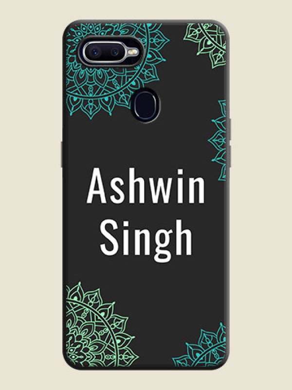 Custom Your Name with Floral Design on Space Black Custom Soft Matte Back Cover - Oppo F9