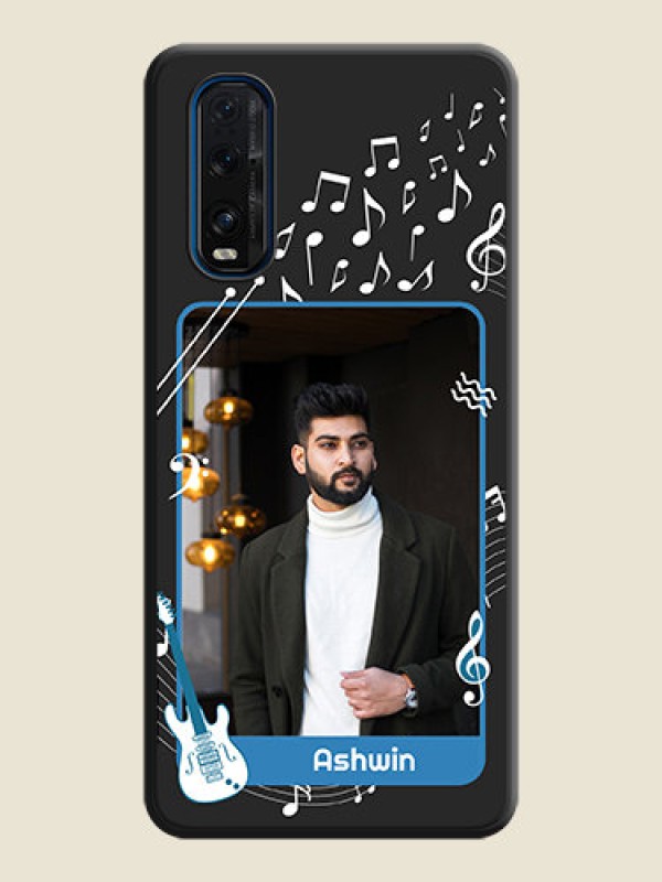Custom Musical Theme Design with Text on Photo on Space Black Soft Matte Mobile Case - Oppo Find X2