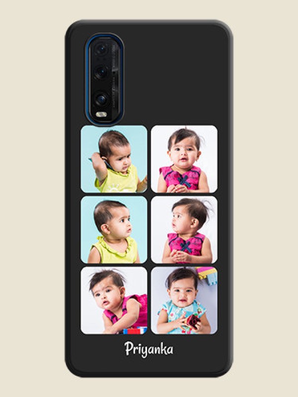 Custom Floral Art with 6 Image Holder on Photo on Space Black Soft Matte Mobile Case - Oppo Find X2