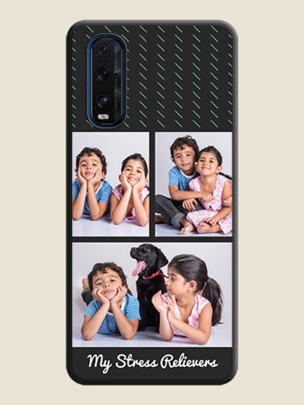 Custom Cross Dotted Pattern with 2 Image Holder on Personalised Space Black Soft Matte Cases - Oppo Find X2