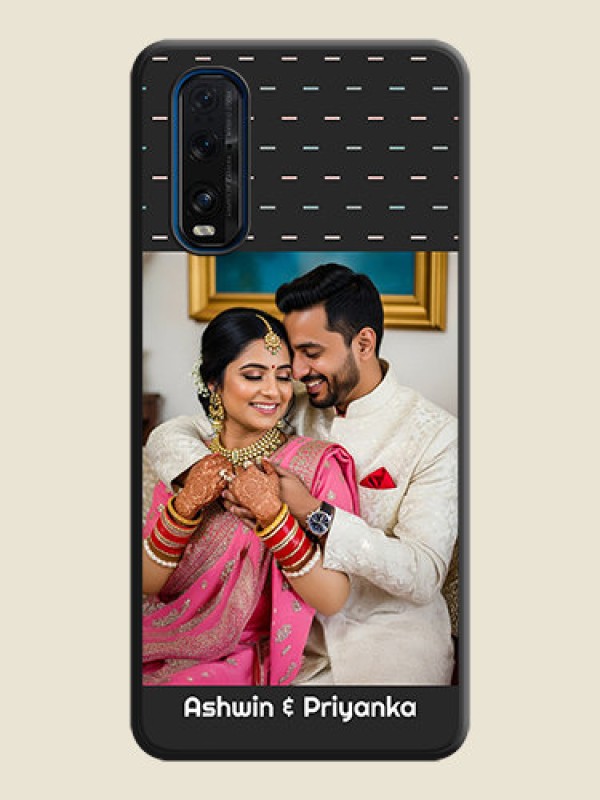 Custom Line Pattern Design with Text on Space Black Custom Soft Matte Phone Back Cover - Oppo Find X2