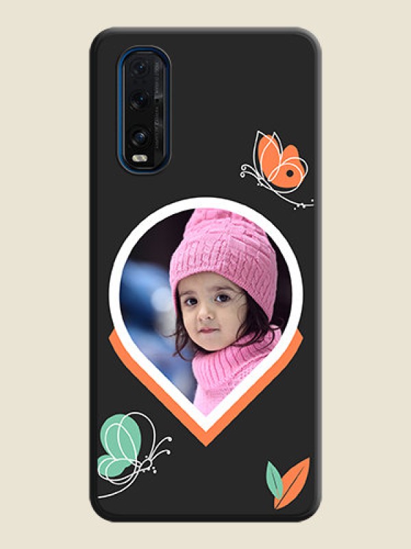 Custom Upload Pic With Simple Butterly Design On Space Black Personalized Soft Matte Phone Covers -Oppo Find X2