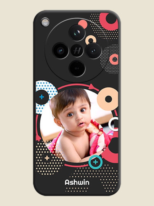 Custom Multicoloured Round Image On Space Black Custom Soft Matte Mobile Back Cover - Oppo Find X8 5G