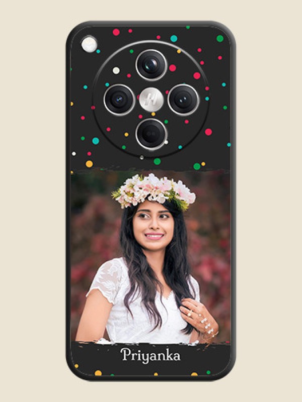 Custom Multicolor Dotted Pattern with Text On Space Black Custom Soft Matte Mobile Back Cover - Oppo Find X8 5G