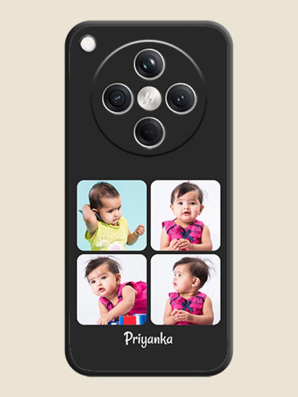 Custom Floral Art with 6 Image Holder on Photo On Space Black Custom Soft Matte Mobile Back Cover - Oppo Find X8 5G