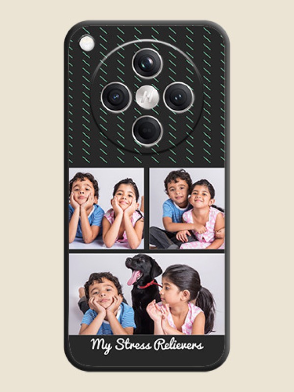 Custom Cross Dotted Pattern with 2 Image Holder On Space Black Custom Soft Matte Mobile Back Cover - Oppo Find X8 5G