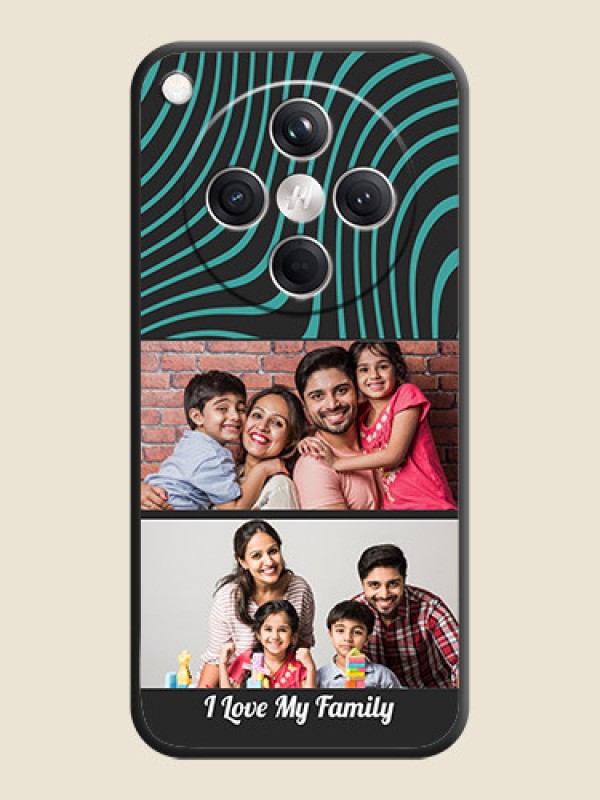 Custom Wave Pattern with 2 Image Holder On Space Black Custom Soft Matte Mobile Back Cover - Oppo Find X8 5G