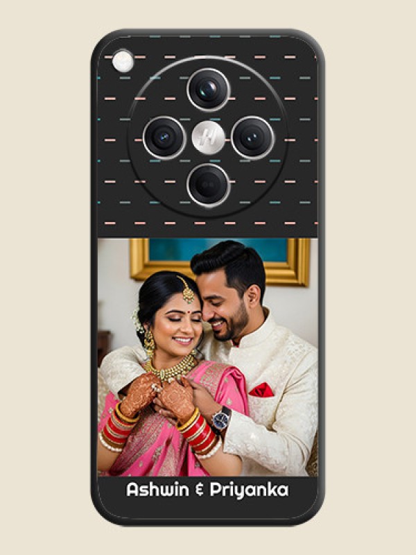 Custom Line Pattern Design with Text On Space Black Custom Soft Matte Mobile Back Cover - Oppo Find X8 5G