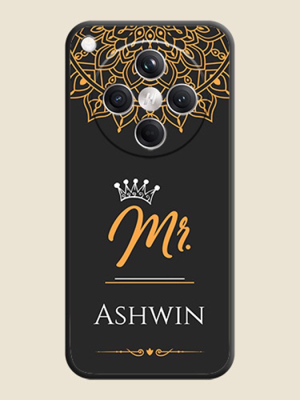 Custom Mr Name with Floral Design On Space Black Custom Soft Matte Mobile Back Cover - Oppo Find X8 5G