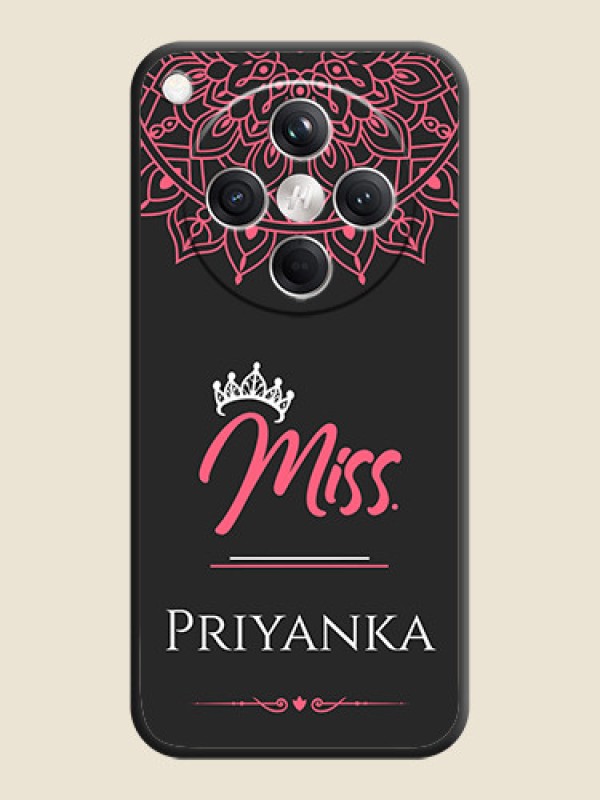 Custom Mrs Name with Floral Design On Space Black Custom Soft Matte Mobile Back Cover - Oppo Find X8 5G