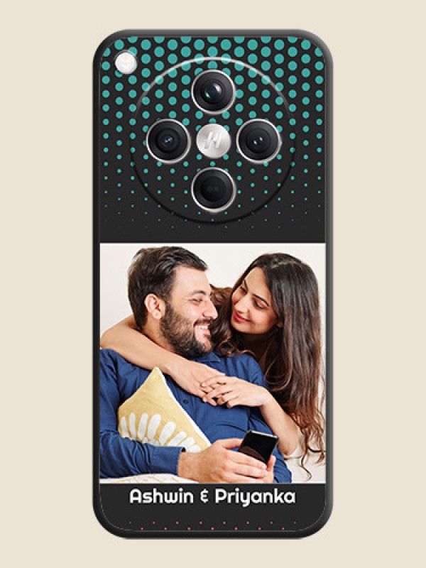 Custom Faded Dots with Grunge Photo Frame and Text On Space Black Custom Soft Matte Mobile Back Cover - Oppo Find X8 5G