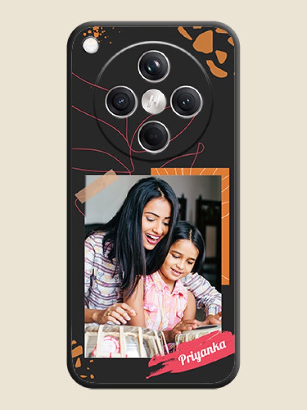 Custom Orange Photo Frame On Space Black Custom Soft Matte Mobile Back Cover - Oppo Find X8 5G