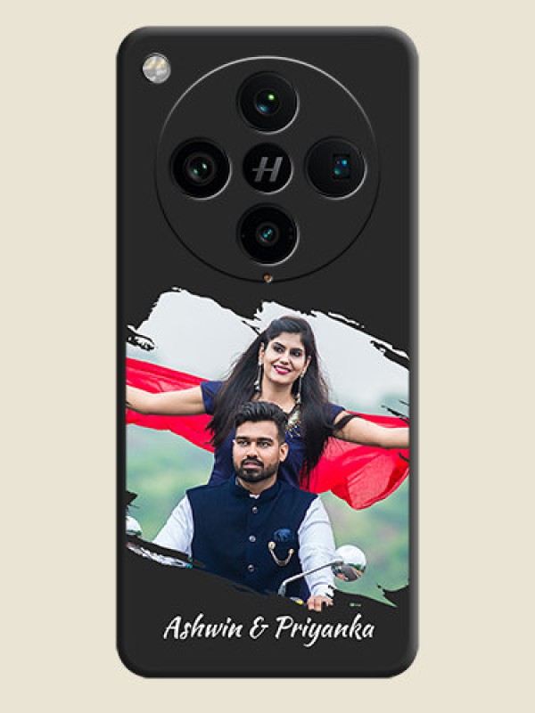 Custom Grunge Brush Strokes on Photo On Space Black Custom Soft Matte Mobile Back Cover - Oppo Find X8 Pro 5G