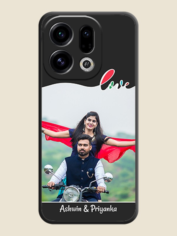 Custom Fall in Love Pattern with Picture on Photo On Space Black Custom Soft Matte Mobile Back Cover - Oppo Find X9 5G