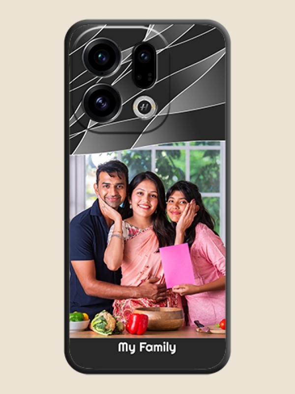 Custom Mixed Wave Lines on Photo On Space Black Custom Soft Matte Mobile Back Cover - Oppo Find X9 5G