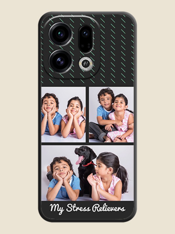 Custom Cross Dotted Pattern with 2 Image Holder On Space Black Custom Soft Matte Mobile Back Cover - Oppo Find X9 5G