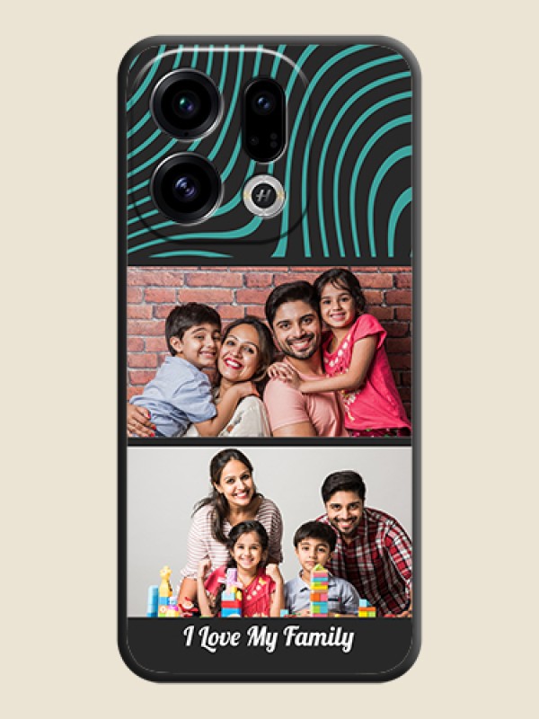 Custom Wave Pattern with 2 Image Holder On Space Black Custom Soft Matte Mobile Back Cover - Oppo Find X9 5G