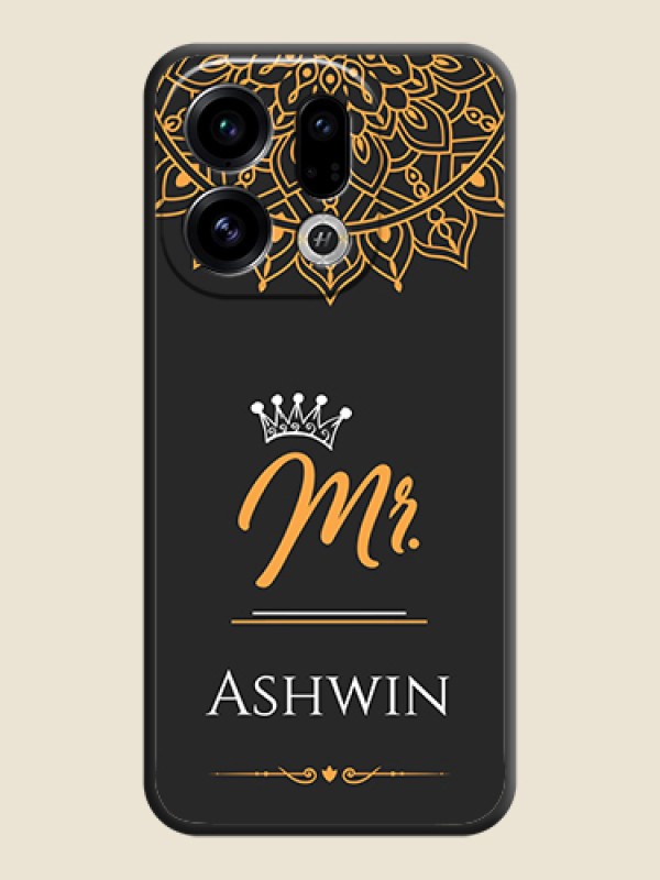 Custom Mr Name with Floral Design On Space Black Custom Soft Matte Mobile Back Cover - Oppo Find X9 5G