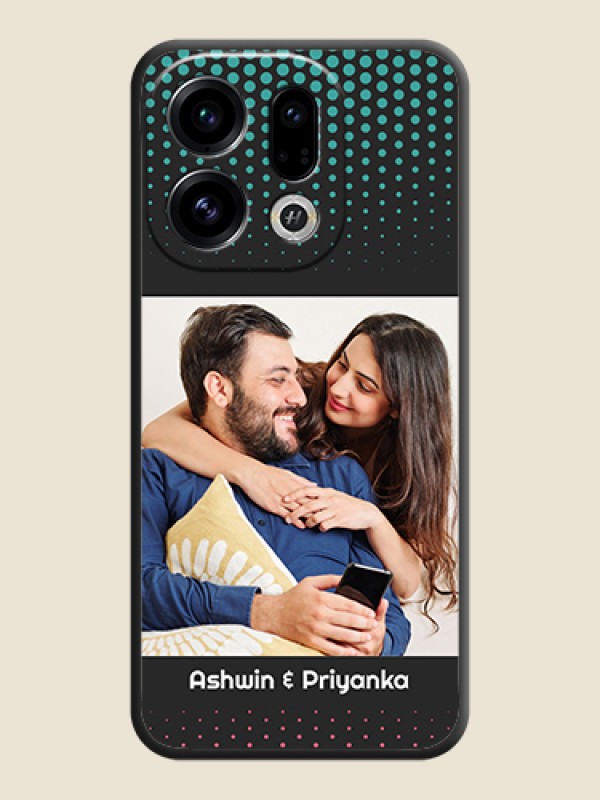 Custom Faded Dots with Grunge Photo Frame and Text On Space Black Custom Soft Matte Mobile Back Cover - Oppo Find X9 5G
