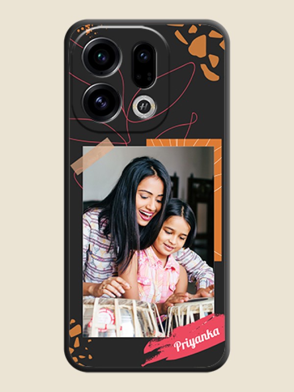 Custom Orange Photo Frame On Space Black Custom Soft Matte Mobile Back Cover - Oppo Find X9 5G
